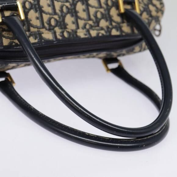 DIOR Trotter Canvas Hand Bag Navy Gold - Picture 7 of 12